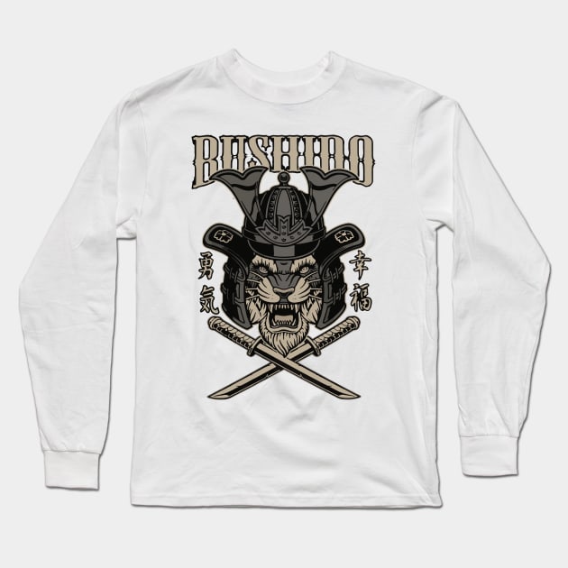 Bushido the Lion Long Sleeve T-Shirt by TeeGo